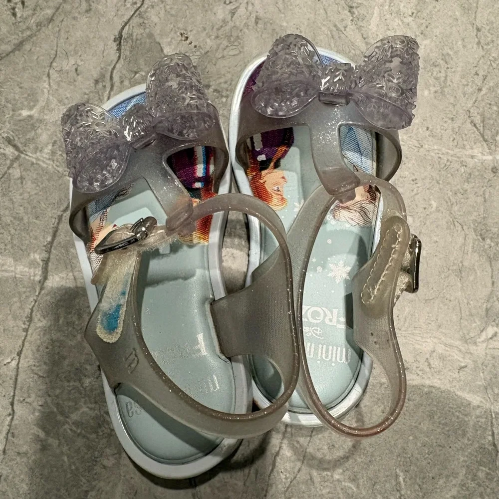 Mini Melissa Frozen Sandals with Purple Bow